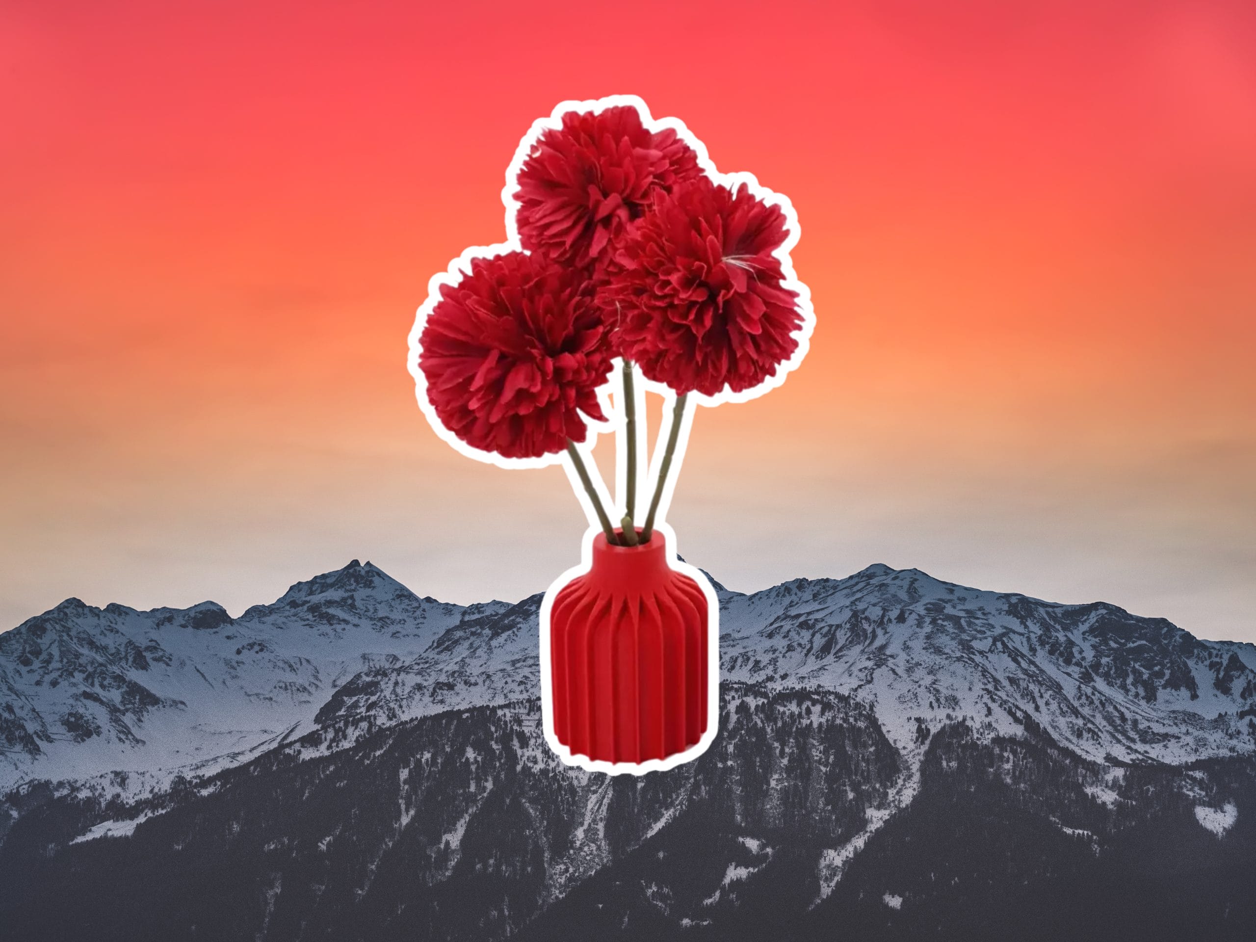 Vase design et eco-responsable rouge