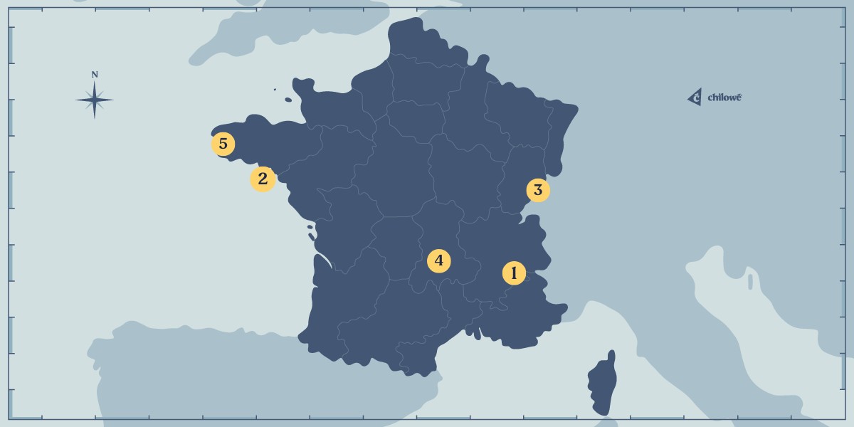 5 endroits en France qui ressemblent au Canada - Carte Chilowé