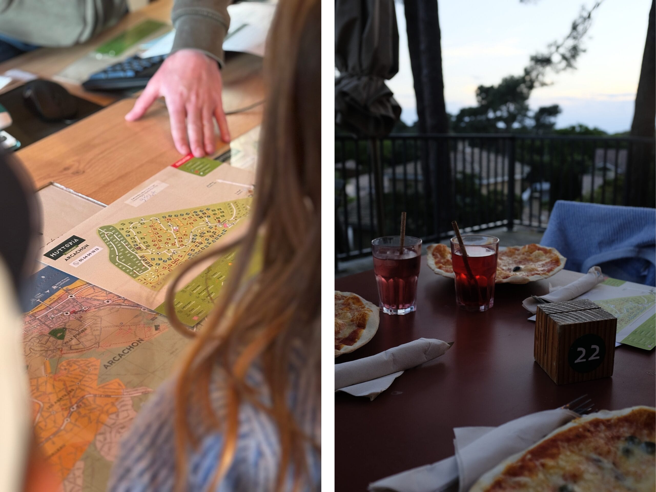 Pizza et plan du camping