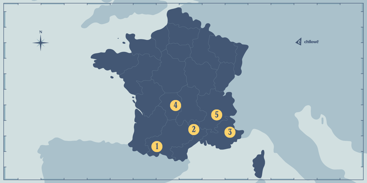 Carte de France des réserves naturelles de ciel étoilé - Chilowé