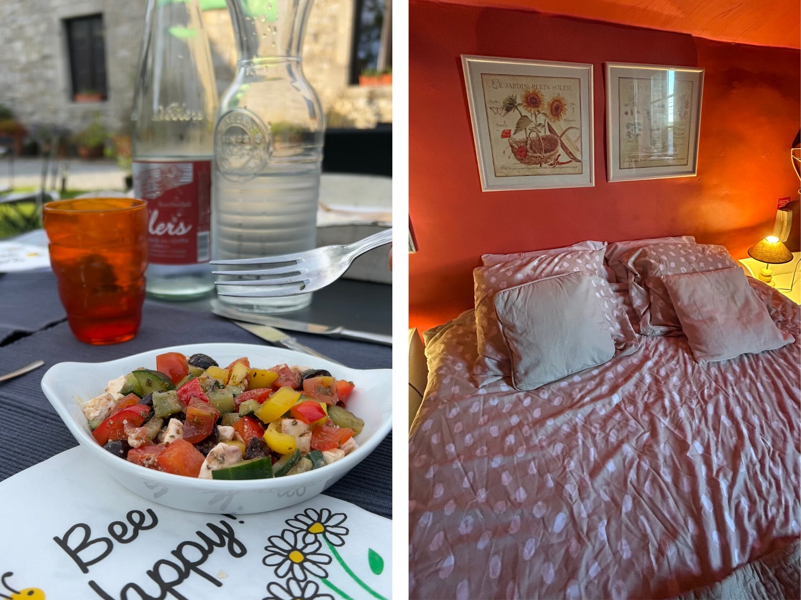Dîner et lit douillet