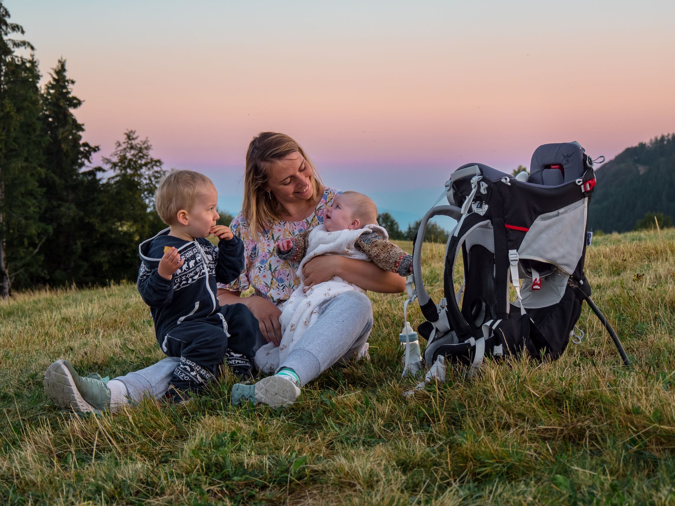 Coucher de soleil en famille